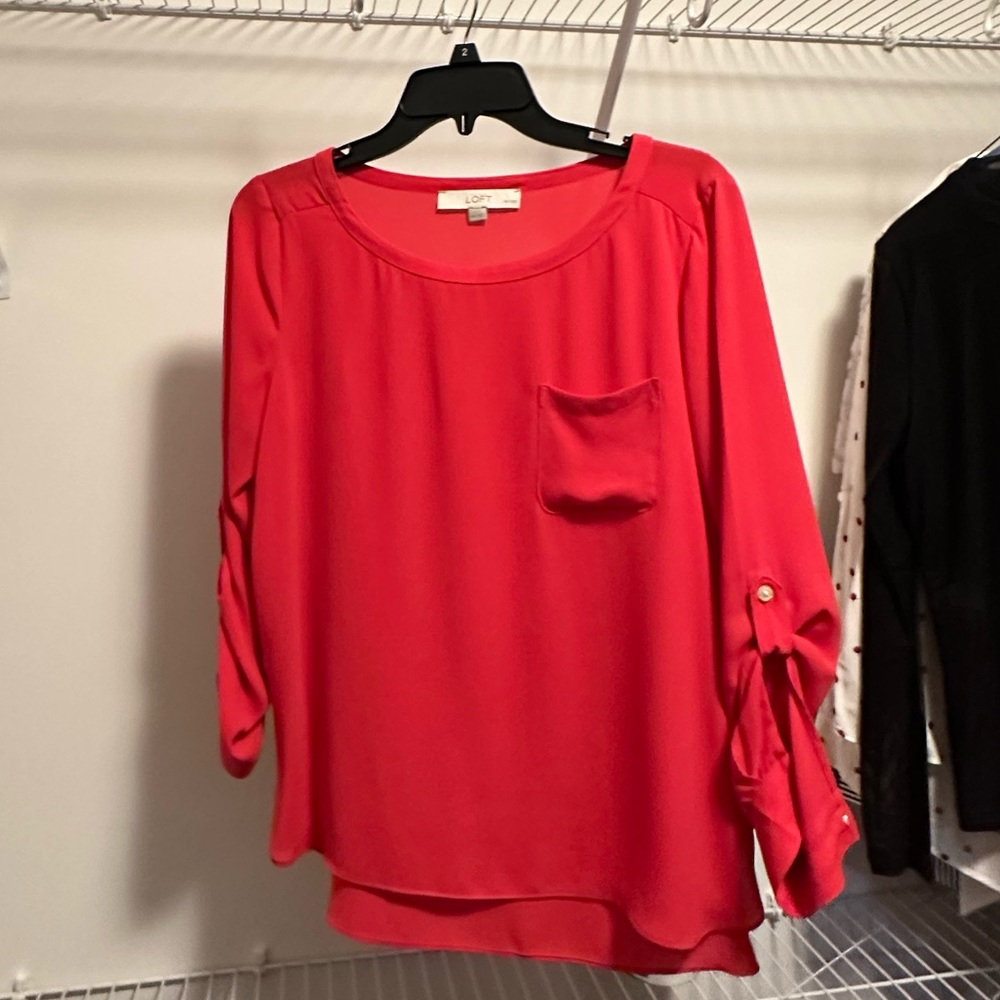 Loft red blouse
